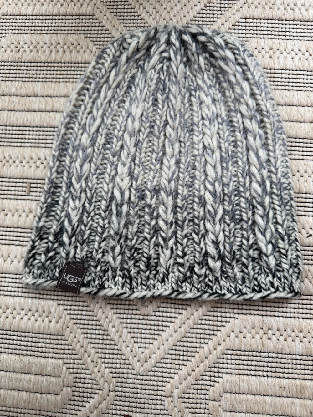 UGG Marled Black & Cream Knit Beanie
